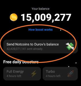 New Boost: Send Notcoins to Durov’s Balance