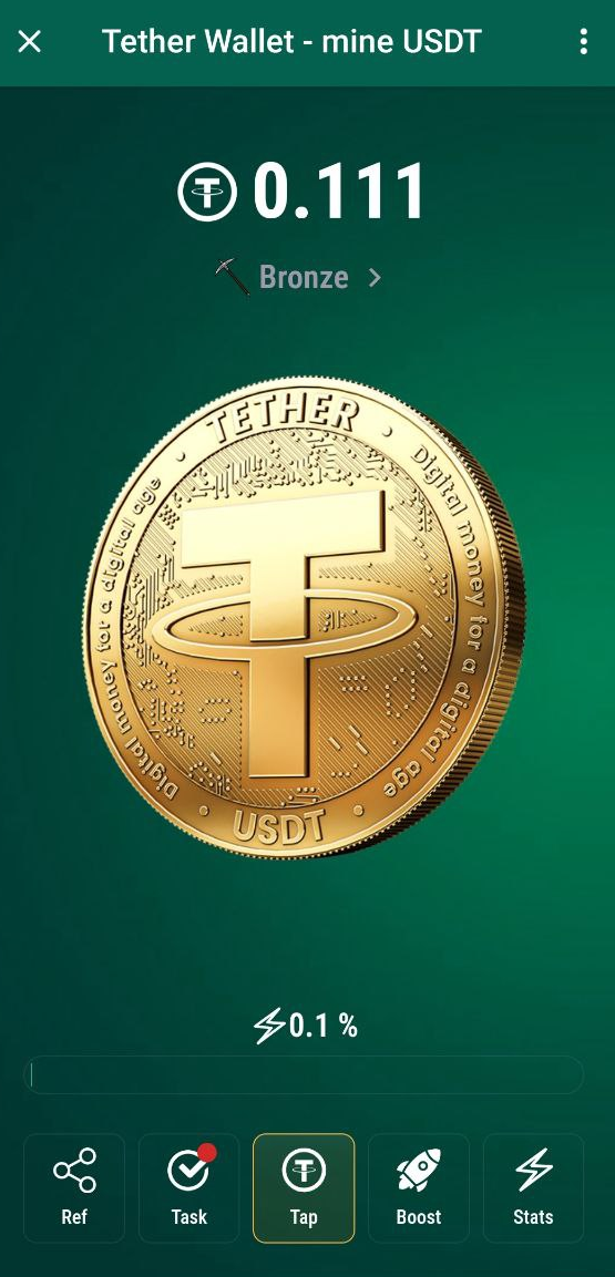 Tether Telegram Tap to Earn Bot Airdrop