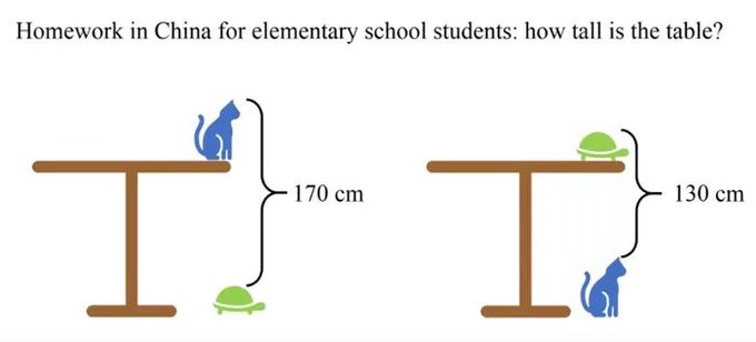 China Elementary School Homework: How Tall is The Table?