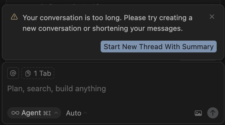 Cursor Error: Your Conversation is Too Long